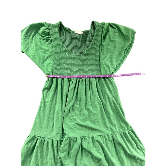 NATION LTD Jacie Dress Fern Green Smocked Tiered Flutter Sleeve Midi Size S - Picture 4 of 8